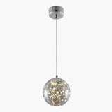 Led Kitchen Flush Mount Light - Stainless-Steel Starry Ceiling Lighting With Glass Shade Smoke Gray