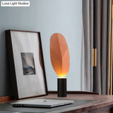 Led Leaf Task Light Metal Night Table Lamp In Pink/Gold - Modernist Design For Living Room