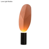 Led Leaf Task Light Metal Night Table Lamp In Pink/Gold - Modernist Design For Living Room