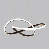 Led Line Chandelier - Modern Minimalist Style White Acrylic Shade Irregular Curved Dining Room