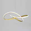 Led Line Chandelier - Modern Minimalist Style White Acrylic Shade Irregular Curved Dining Room