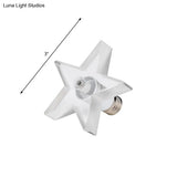 Led Mini Star Flush Mount Ceiling Lamp With Crystal Shade - Simplistic Lighting Solution