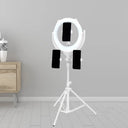 Led Mirror Light In White Round Tripod Design With Metallic Flush Lamp Shade / Usb