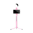 Led Mirror Light With Metallic Shade & Mobile Holder - Modern Pink Circle Design / Usb A