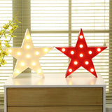 Led Modeling Night Light Girls Room Table Lamp With Hook - Novelty Decor Battery Powered Red / Star