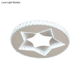 Led Moon/Star Cut Crystal Flush Light Fixture - Contemporary Ceiling Mount For Bedrooms