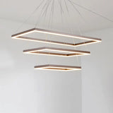 Led Multi-Layer Acrylic Bedroom Chandelier - Minimalist Suspension Pendant In Coffee With