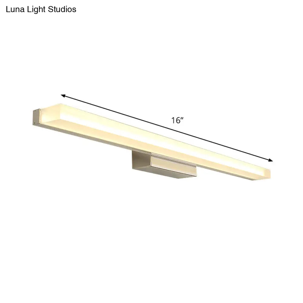 Led Nickel Wall Sconce Light With Modern Style For Toilets Elongated Acrylic Vanity Lighting