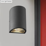 Led Outdoor Wall Washer Light In Black/Gray With Half-Cylinder Aluminum Shade - Warm/White Lighting