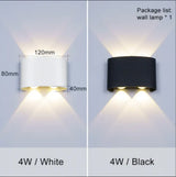 Led Outdoor Waterproof Wall Lamp Led Light Porch Courtyard Garden Lights Balconi Lighting 4W / Warm