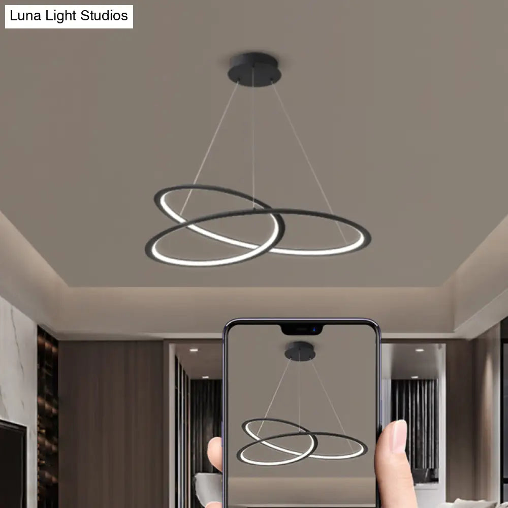 Led Pendant Chandelier With Contemporary Aluminum Shade - Minimalist Living Room Lighting
