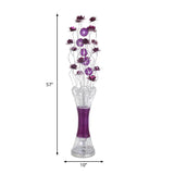 Led Slim Column Bloom Floor Lamp - Purple Aluminum Art Decor Warm/White Light