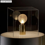 Led Sphere Task Light - Modern Clear Glass Nightstand Lamp With Metal Base In Gold Finish