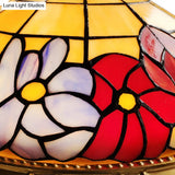Led Stained Glass Flower Flush Mount Ceiling Light In Brass - Multiple Sizes Available