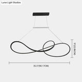 Led Strip Island Pendant Light - Minimalist Metal Dining Room Lighting Fixture
