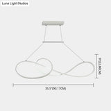 Led Strip Island Pendant Light - Minimalist Metal Dining Room Lighting Fixture