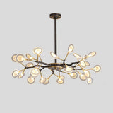 Led Tree Branch Ceiling Light: Postmodern Metallic Chandelier For Living Room 30 / Black A