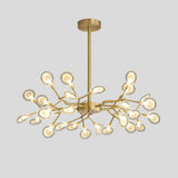 Led Tree Branch Ceiling Light: Postmodern Metallic Chandelier For Living Room 30 / Brass A