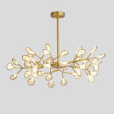 Led Tree Branch Ceiling Light: Postmodern Metallic Chandelier For Living Room 45 / Brass A