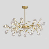 Led Tree Branch Ceiling Light: Postmodern Metallic Chandelier For Living Room 45 / Brass D