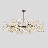 Led Tree Branch Ceiling Light: Postmodern Metallic Chandelier For Living Room 54 / Black A