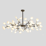 Led Tree Branch Ceiling Light: Postmodern Metallic Chandelier For Living Room 54 / Black B