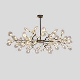 Led Tree Branch Ceiling Light: Postmodern Metallic Chandelier For Living Room 54 / Black D
