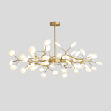 Led Tree Branch Ceiling Light: Postmodern Metallic Chandelier For Living Room 54 / Brass B