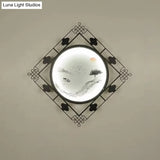 Led Wall Lights For Living Room With Black Chinese Mount And Rhombus Frame