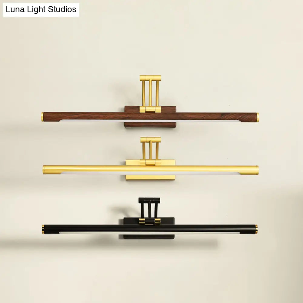 Led Wall Mount Vanity Light - Minimalist Tube Shape Acrylic Fixture With 3-Joint Swing Arm