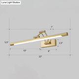 Led Wall Mount Vanity Light - Minimalist Tube Shape Acrylic Fixture With 3-Joint Swing Arm