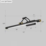 Led Wall Mount Vanity Light - Minimalist Tube Shape Acrylic Fixture With 3-Joint Swing Arm