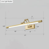 Led Wall Mount Vanity Light - Minimalist Tube Shape Acrylic Fixture With 3-Joint Swing Arm