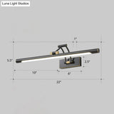 Led Wall Mount Vanity Light - Minimalist Tube Shape Acrylic Fixture With 3-Joint Swing Arm