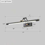 Led Wall Mount Vanity Light - Minimalist Tube Shape Acrylic Fixture With 3-Joint Swing Arm