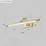 Led Wall Mount Vanity Light - Minimalist Tube Shape Acrylic Fixture With 3-Joint Swing Arm