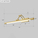 Led Wall Mount Vanity Light - Minimalist Tube Shape Acrylic Fixture With 3-Joint Swing Arm