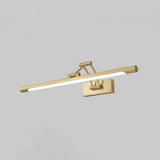 Led Wall Mount Vanity Light - Minimalist Tube Shape Acrylic Fixture With 3-Joint Swing Arm Brass /