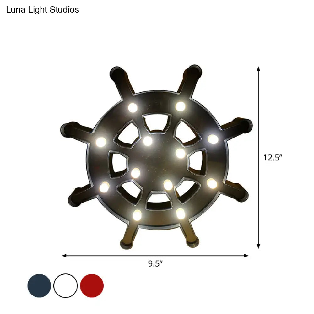 Led Wall Night Lamp For Baby Bedroom - Nordic Style Sailing Element Plastic Nightstand Lighting