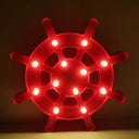 Led Wall Night Lamp For Baby Bedroom - Nordic Style Sailing Element Plastic Nightstand Lighting Red