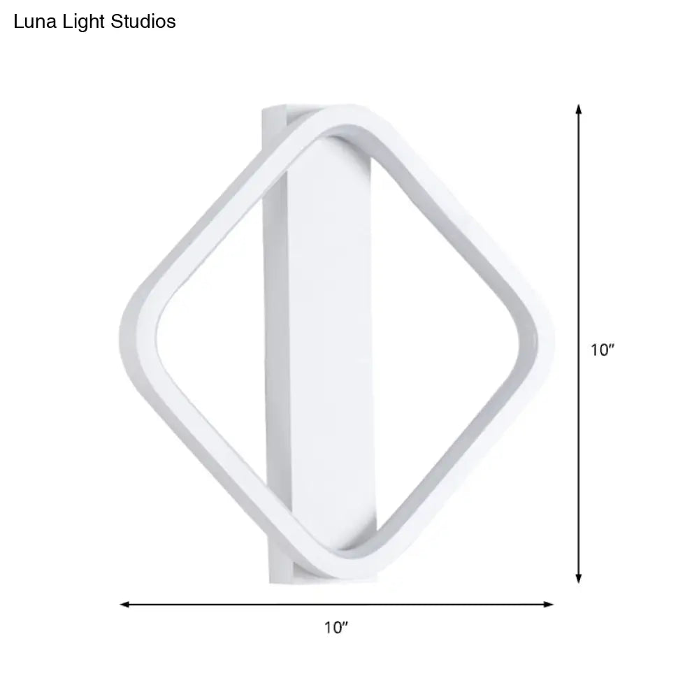 Led Wall Sconce With Acrylic Shade: Simple Style White Round/Square Design Warm/White Light