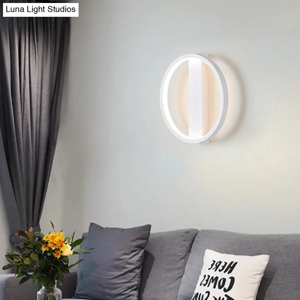 Led Wall Sconce With Acrylic Shade: Simple Style White Round/Square Design Warm/White Light