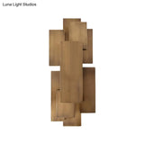 Led Wall Sconce With Metallic Rectangular Shade For Stairway Or Dark Wood
