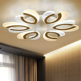 Led White Flush Ceiling Light – Stylish V - Shaped Acrylic Fixture For Modern Living Room 6 /