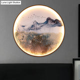 Light Asia Aluminum Led Wall Mounted Mural For Living Room Decoration - Blue Foggy Mountain