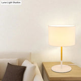 Lillian - Countryside Fabric Drum Shade Nightstand Lighting