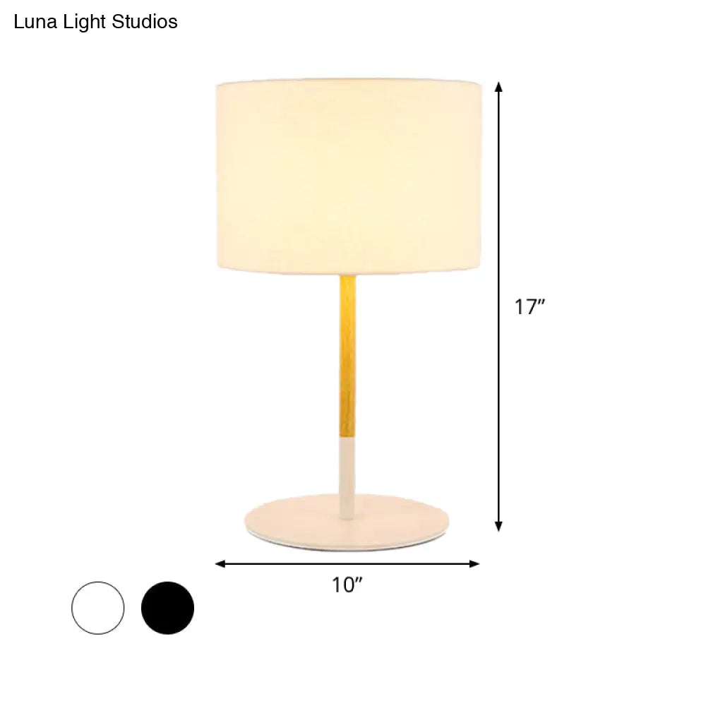 Lillian - Countryside Fabric Drum Shade Nightstand Lighting
