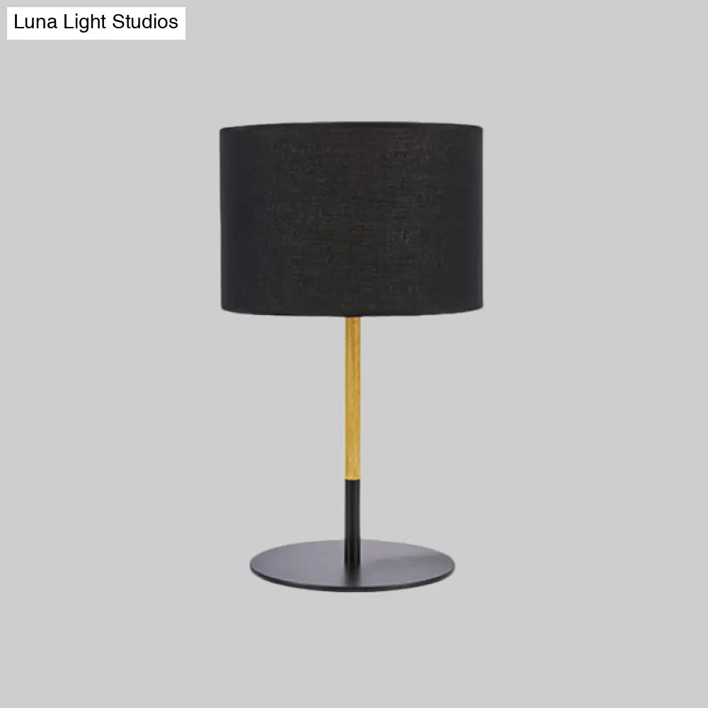 Lillian - Countryside Fabric Drum Shade Nightstand Lighting