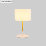 Lillian - Countryside Fabric Drum Shade Nightstand Lighting