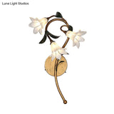 Lily Metal Sconce Lamp - Romantic Led Wall Mounted Light Fixture In White/Pink
